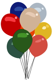 15 adet renkli helyum gazl uan Balon demeti 